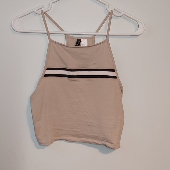 Beige with stripe crop top - Picture 1 of 3